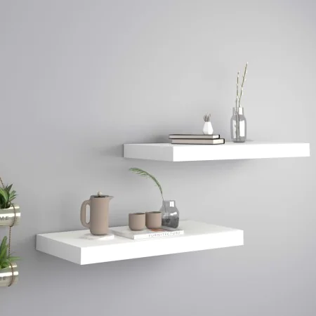 Floating wall shelves 2 pcs MDF white 50x23x3.8 cm by vidaXL, Shelves and shelves - Ref: Foro24-323809, Price: 29,57 €, Disco...