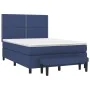 Box spring bed with blue fabric mattress 140x200 cm by , Beds and slatted bases - Ref: Foro24-3136523, Price: 542,53 €, Disco...