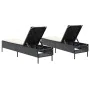 Sun loungers with cushions 2 units synthetic black rattan by , Loungers - Ref: Foro24-3261587, Price: 284,97 €, Discount: %