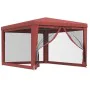 Party tent with 4 red HDPE mesh walls 3x4 m by , Tents and gazebos - Ref: Foro24-319235, Price: 97,22 €, Discount: %