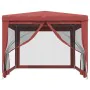 Party tent with 4 red HDPE mesh walls 3x4 m by , Tents and gazebos - Ref: Foro24-319235, Price: 97,22 €, Discount: %