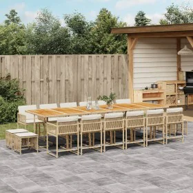 Garten-Essgruppe 17-teilig mit Kissen aus synthetischem Rattan in Beige. von , Gartensets - Ref: Foro24-3211552, Preis: 1,00 ...