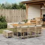 Garden dining set 11 pieces with beige synthetic rattan cushions by , Garden sets - Ref: Foro24-3211516, Price: 575,69 €, Dis...