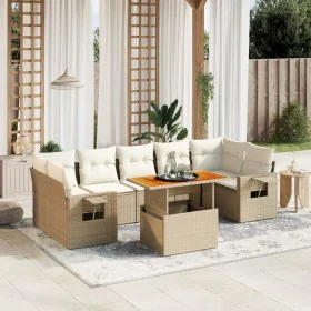 Set of garden sofas with beige cushions 8 pcs PE rattan by , Garden sets - Ref: Foro24-3271667, Price: 722,93 €, Discount: %