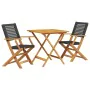 3-piece PE rattan and solid black wood bistro set by , Garden sets - Ref: Foro24-3281874, Price: 191,94 €, Discount: %