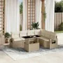 Gartensofagarnitur 7-teilig mit Kissen aus synthetischem Rattan in Beige. von , Gartensets - Ref: Foro24-3267928, Preis: 591,...