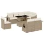 Gartensofa-Set, 9-teilig, mit Kissen, aus synthetischem Rattan in Beige. von , Gartensets - Ref: Foro24-3268038, Preis: 787,4...