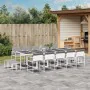 Garden dining set, 15 pieces, with white textilene cushions. by , Garden sets - Ref: Foro24-3295101, Price: 740,24 €, Discoun...