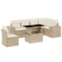 Set of 7-piece garden sofas and beige synthetic rattan cushions by , Garden sets - Ref: Foro24-3269198, Price: 608,52 €, Disc...