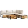 Garden sofa set with 6 pieces, solid acacia wood, and cushions. by , Garden sets - Ref: Foro24-3214929, Price: 681,76 €, Disc...