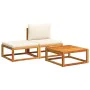 Garden sofa set with 3 pieces, solid acacia wood, and cushions. by , Outdoor sofas - Ref: Foro24-4008170, Price: 247,03 €, Di...