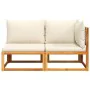 2-seater garden sofa with solid acacia wood cushions by , Outdoor sofas - Ref: Foro24-4008179, Price: 246,39 €, Discount: %