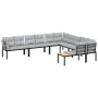 Garden set with 6 pieces: sofas and cushions, made of powder-coated black steel. by , Garden sets - Ref: Foro24-3283658, Pric...