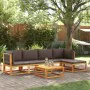 Gartensofagarnitur mit 6-teiligen massiven Akazienholzrahmen und Kissen. von , Outdoor-Sofas - Ref: Foro24-3278827, Preis: 64...