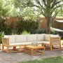 Gartensofagarnitur mit 6-teiligen massiven Akazienholzrahmen und Kissen. von , Outdoor-Sofas - Ref: Foro24-3278852, Preis: 71...