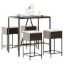 5-piece garden bar set with brown PE rattan cushions by , Garden sets - Ref: Foro24-3261464, Price: 288,10 €, Discount: %