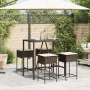 5-piece garden bar set with brown PE rattan cushions by , Garden sets - Ref: Foro24-3261464, Price: 288,10 €, Discount: %