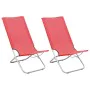 Folding beach chairs 2 units red fabric by vidaXL, Garden chairs - Ref: Foro24-310376, Price: 69,60 €, Discount: %