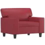 Sillón con taburete cuero sintético rojo tinto 60 cm de , Sofás - Ref: Foro24-3201162, Precio: 246,04 €, Descuento: %