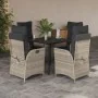 Garden dining set 5 pieces with light gray synthetic rattan cushions by , Garden sets - Ref: Foro24-3213275, Price: 584,18 €,...