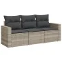 Gartensofa-Set, 3-teilig, mit grauen Kissen aus synthetischem Rattan. von , Gartensets - Ref: Foro24-3218652, Preis: 237,08 €...