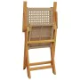 Folding garden chairs 6 pcs solid wood and beige PE rattan by , Garden chairs - Ref: Foro24-3214563, Price: 401,36 €, Discoun...