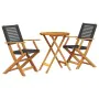 3-teiliges Bistro-Set aus PE-Rattan und massivem Holz in Schwarz von , Gartensets - Ref: Foro24-3281790, Preis: 173,95 €, Rab...