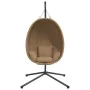 Hanging egg chair with fabric and steel taupe gray support by , Garden rockers - Ref: Foro24-4007400, Price: 199,20 €, Discou...