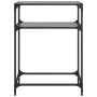 Mesa consola con superficie de vidrio negro acero 60x35x81 cm de , Mesas consola - Ref: Foro24-846023, Precio: 56,68 €, Descu...