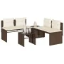 Garden sofa set 4 pieces with brown synthetic rattan cushions by , Garden sets - Ref: Foro24-4003879, Price: 282,83 €, Discou...