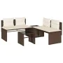 Garden sofa set 4 pieces with brown synthetic rattan cushions by , Garden sets - Ref: Foro24-4003879, Price: 282,83 €, Discou...