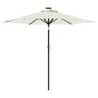 Garden umbrella with LED lights, white steel post, 225x225x212cm. by , Umbrellas - Ref: Foro24-4005066, Price: 73,86 €, Disco...