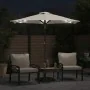 Garden umbrella with LED lights, white steel post, 225x225x212cm. by , Umbrellas - Ref: Foro24-4005066, Price: 73,86 €, Disco...