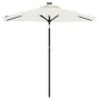 Garden umbrella with LED lights, white steel post, 225x225x212cm. by , Umbrellas - Ref: Foro24-4005066, Price: 73,86 €, Disco...