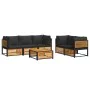 Garden sofa set with 6 pieces, solid acacia wood, and cushions. by , Garden sets - Ref: Foro24-3214891, Price: 791,46 €, Disc...