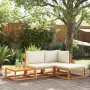 Solid acacia wood garden sofa set with 4 cushions. by , Garden sets - Ref: Foro24-3278916, Price: 388,25 €, Discount: %