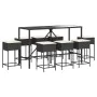 9-piece garden bar set with black PE rattan cushions by , Garden sets - Ref: Foro24-3261473, Price: 474,34 €, Discount: %