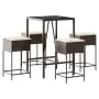 5-piece garden bar set with brown PE rattan cushions by , Garden sets - Ref: Foro24-3261459, Price: 322,27 €, Discount: %