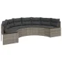 Halbrundes Gartensofa mit Tisch und grauen PE-Rattan-Kissen. von , Outdoor-Sofas - Ref: Foro24-3318527, Preis: 457,05 €, Raba...