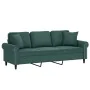 Dreisitzer-Sofa mit dunkelgrünen Samtkissen, 180 cm. von , Sofas - Ref: Foro24-3200957, Preis: 314,48 €, Rabatt: %