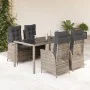 Garten-Essgruppe, 5-teilig, mit grauen Polstern aus synthetischem Rattan von , Gartensets - Ref: Foro24-3213079, Preis: 654,6...