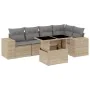 Gartensofa-Set mit 6-teiligen Kissen aus synthetischem Rattan in Beige. von , Gartensets - Ref: Foro24-3269149, Preis: 500,23...