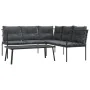 Garden sofa with black steel frame and textilene cushions by , Garden sets - Ref: Foro24-3283747, Price: 382,07 €, Discount: %