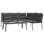 Garden sofa with black steel frame and textilene cushions by , Garden sets - Ref: Foro24-3283747, Price: 382,07 €, Discount: %