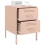 Bedside tables 2 units pink steel 36x39x50.5 cm by , Nightstands - Ref: Foro24-842925, Price: 162,21 €, Discount: %