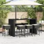 9-teiliges Gartenset für die Bar mit schwarzen PE-Rattan-Kissen. von , Gartensets - Ref: Foro24-3261513, Preis: 661,79 €, Rab...