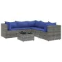 6-piece garden furniture set with gray synthetic rattan cushions by , Garden sets - Ref: Foro24-3308135, Price: 337,20 €, Dis...