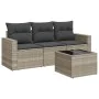 Garden sofa set 4 pieces with gray synthetic rattan cushions by , Garden sets - Ref: Foro24-3218662, Price: 288,51 €, Discoun...