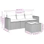 Garden sofa set 4 pieces with gray synthetic rattan cushions by , Garden sets - Ref: Foro24-3218662, Price: 288,51 €, Discoun...