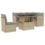 Gartensofa-Set mit 6-teiligen Kissen aus synthetischem Rattan in Beige. von , Gartensets - Ref: Foro24-3266589, Preis: 450,80...